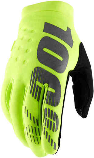 Мотоперчатки подростковые 100% Brisker Youth Glove Fluo Yellow L (10016-004-06) pitbikemarket.ru